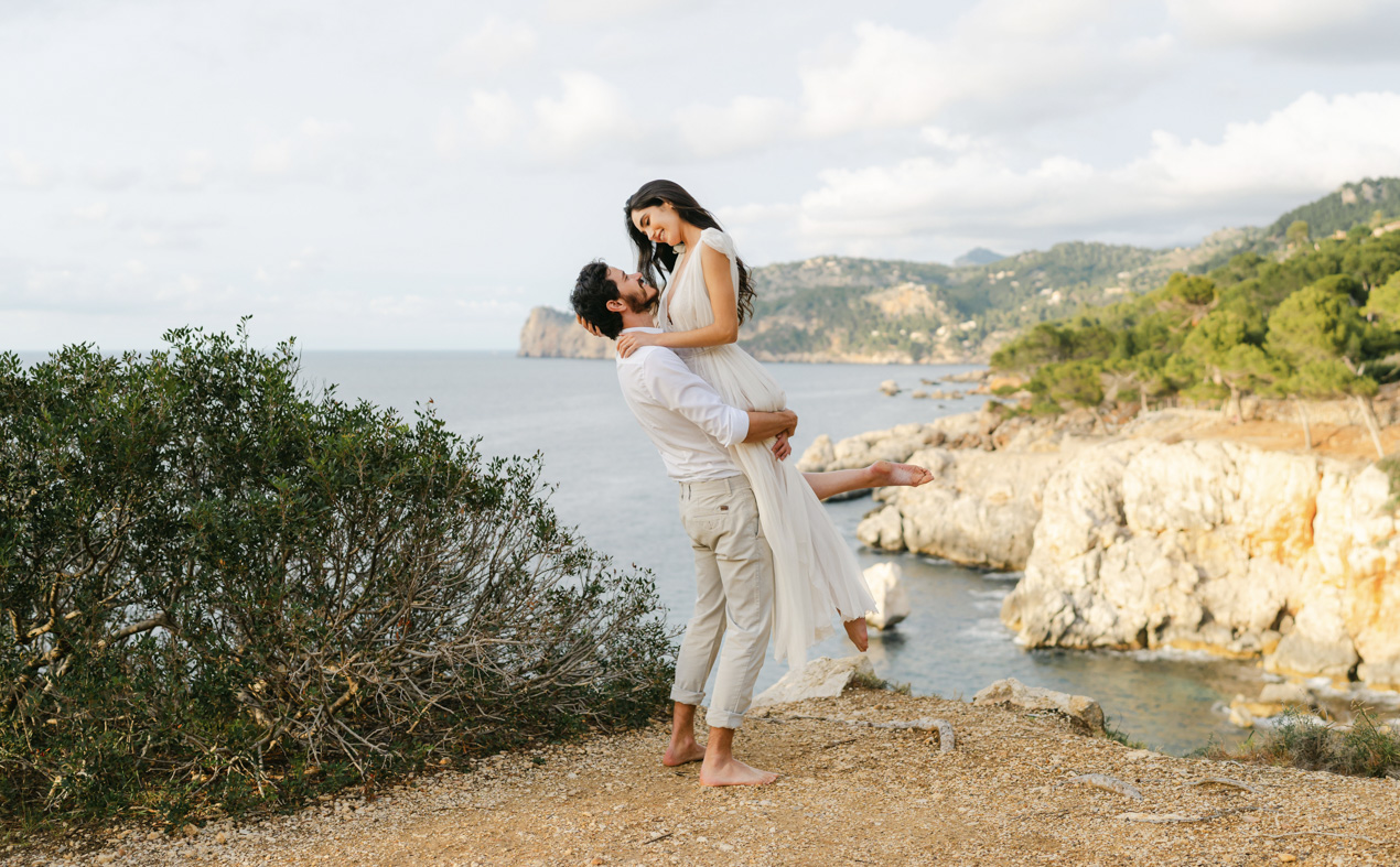 Model Couple posing in Mallorca