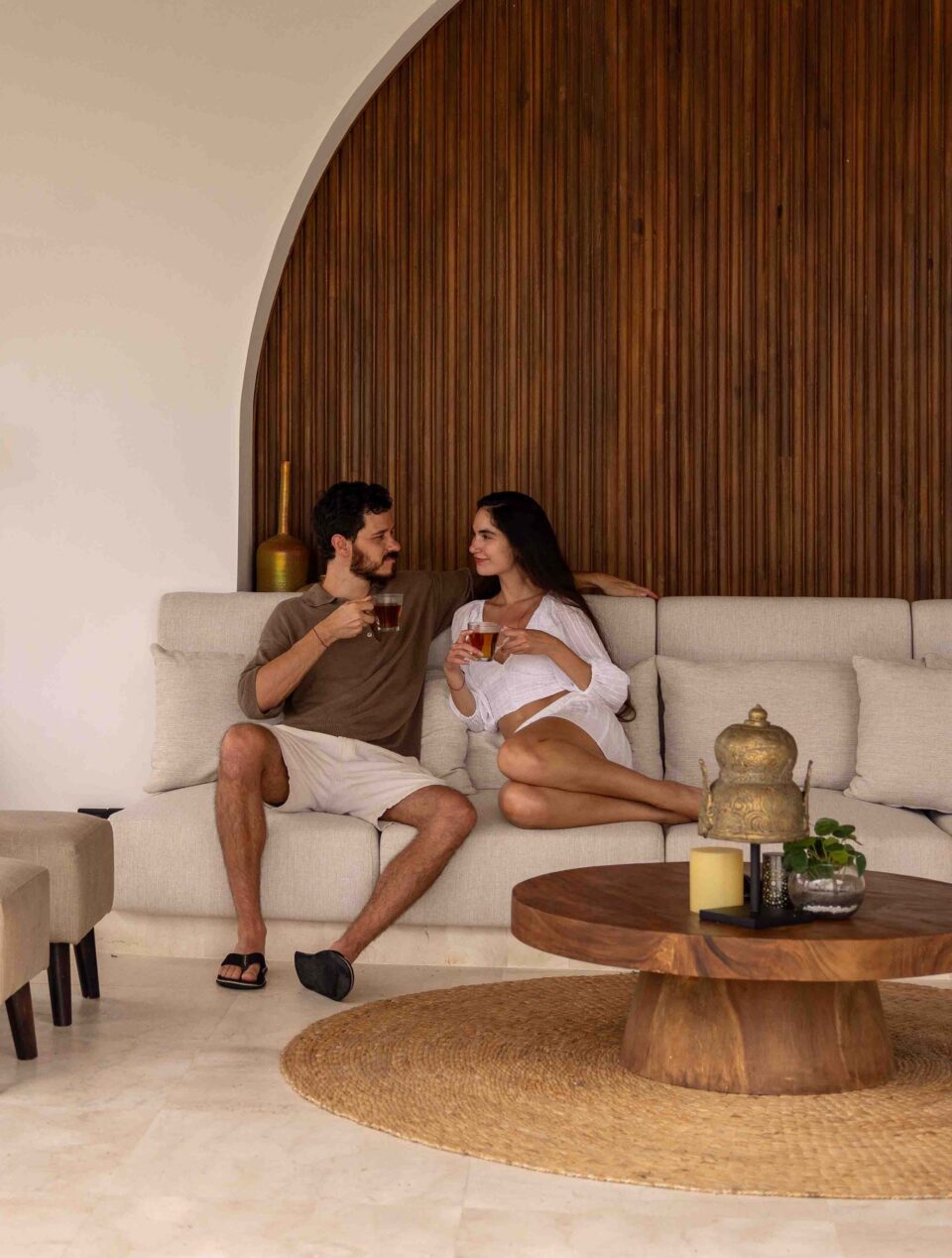 couple models in luxury villa