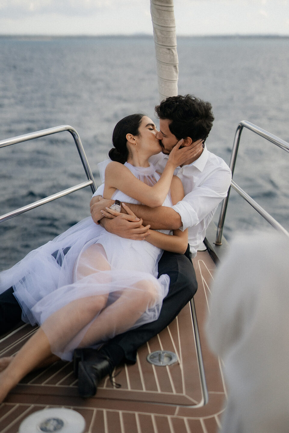 Couple Kissing Yacht